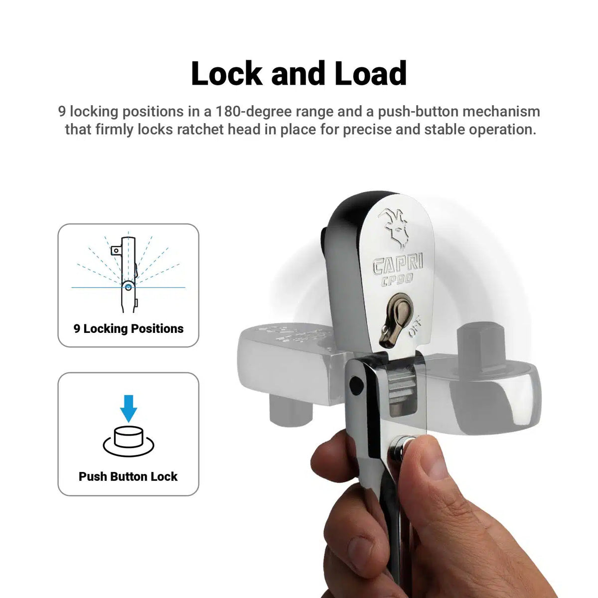 90 Tooth Extra Long Locking Flex Head Ratchet Set