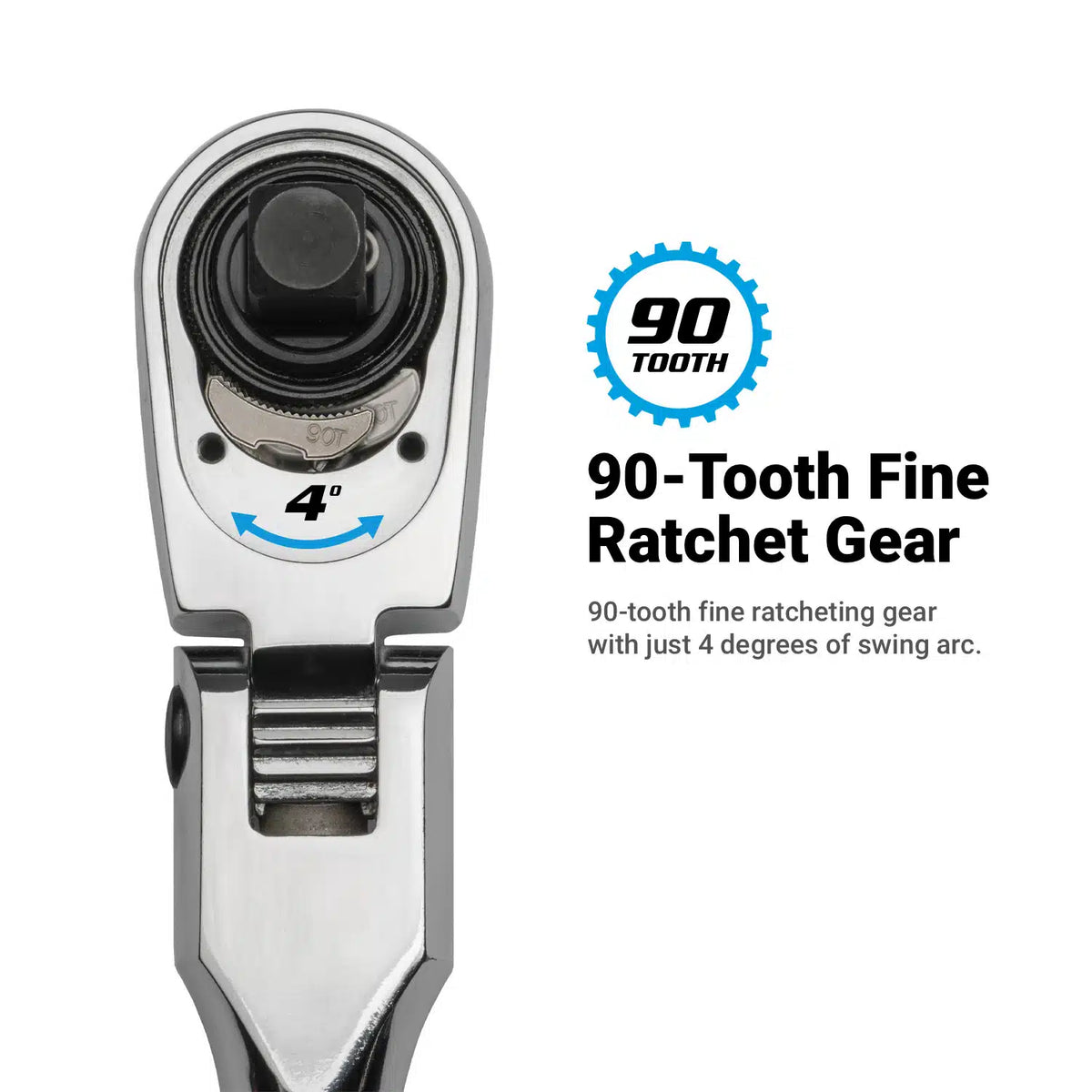 90 Tooth Extra Long Locking Flex Head Ratchet Set