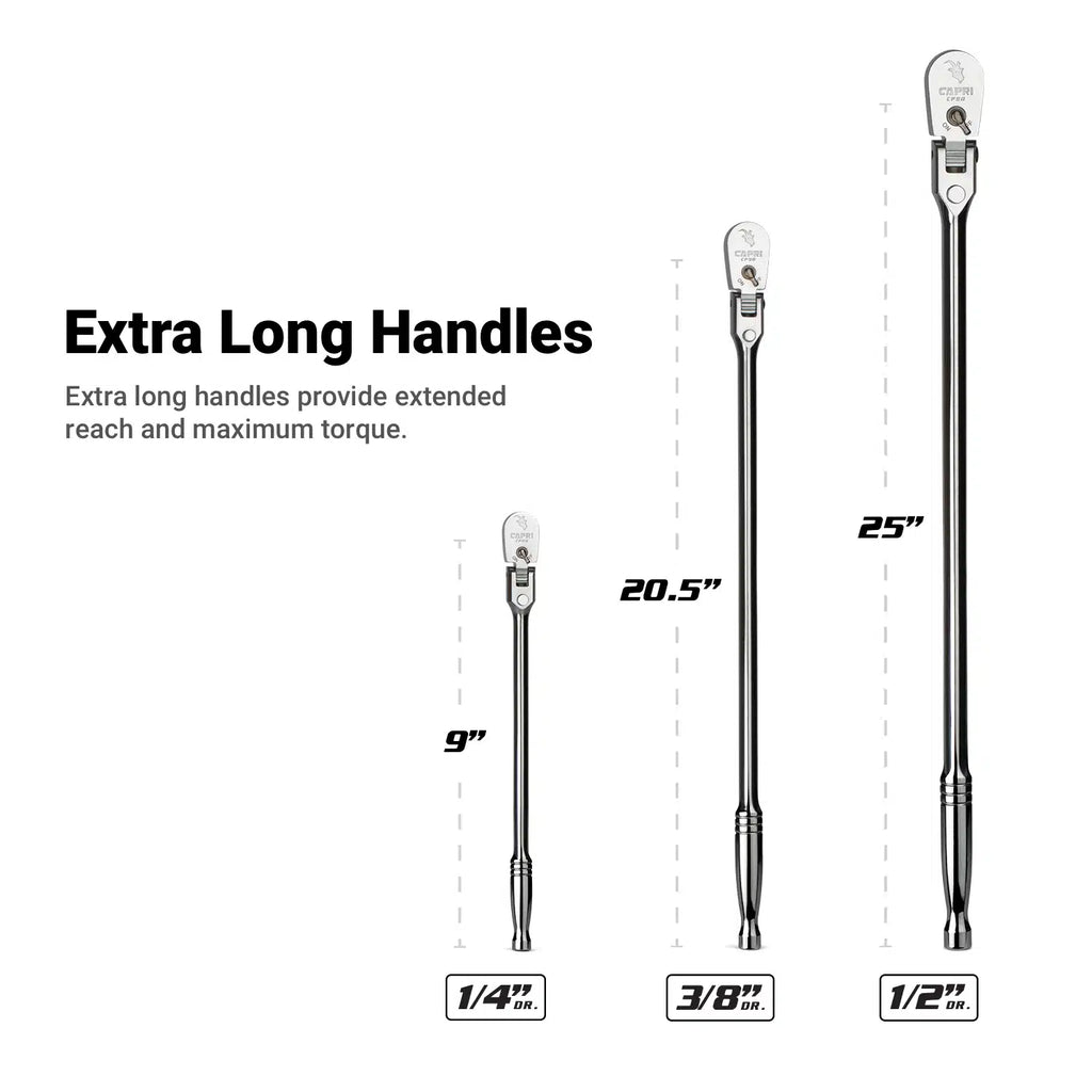 90-Tooth Extra Long Locking Flex-Head Ratchets