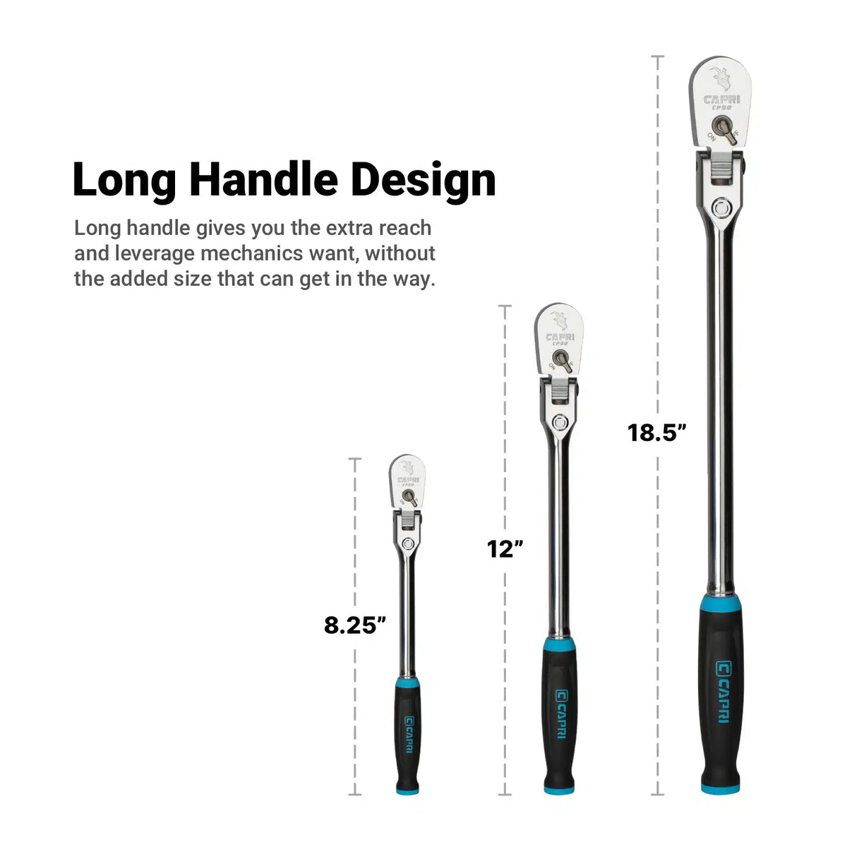 90-Tooth Fine Flex-Head+ Ratchets w/ Soft Grip