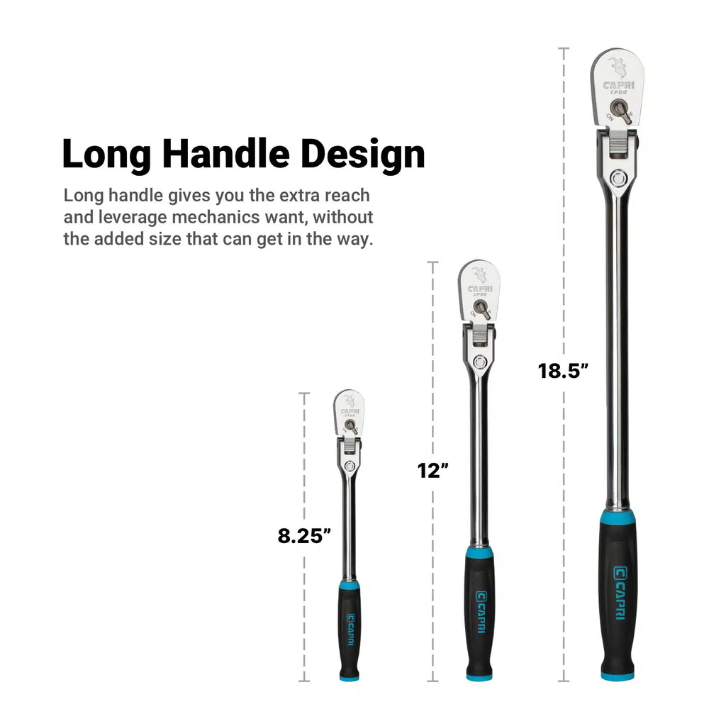 90-Tooth Fine Flex-Head+ Ratchet Set w/ Soft Grip