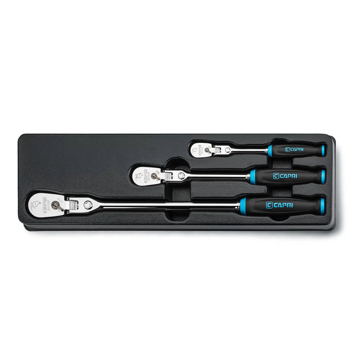 90-Tooth Fine Flex-Head+ Ratchet Set w/ Soft Grip