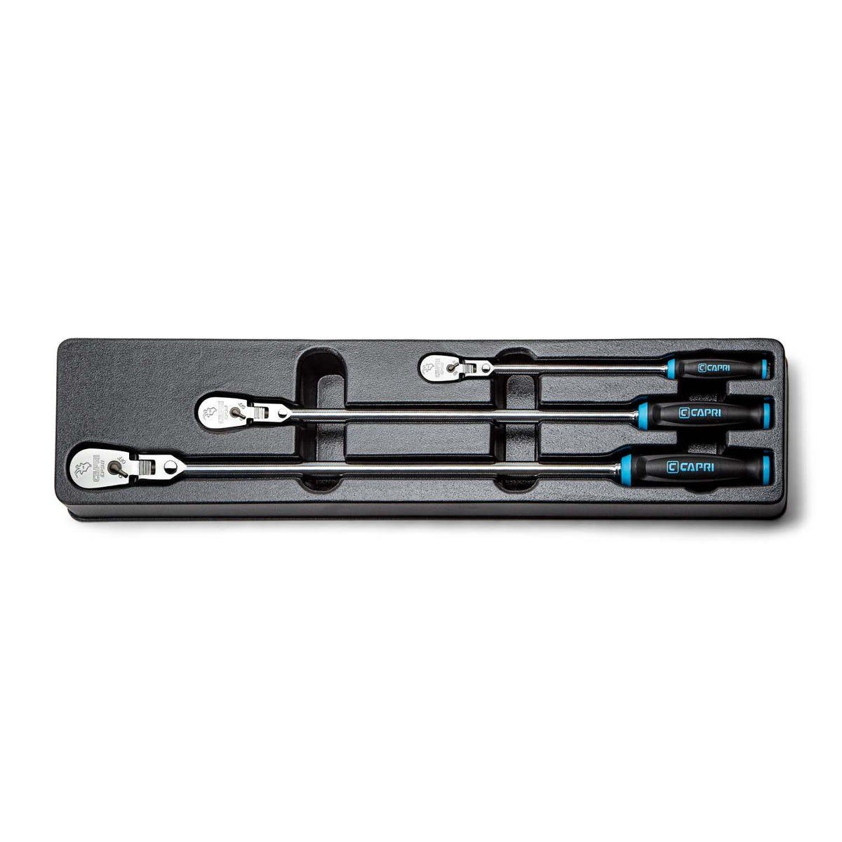 90-Tooth Extra Long Locking Flex-Head Soft Grip Ratchets Set